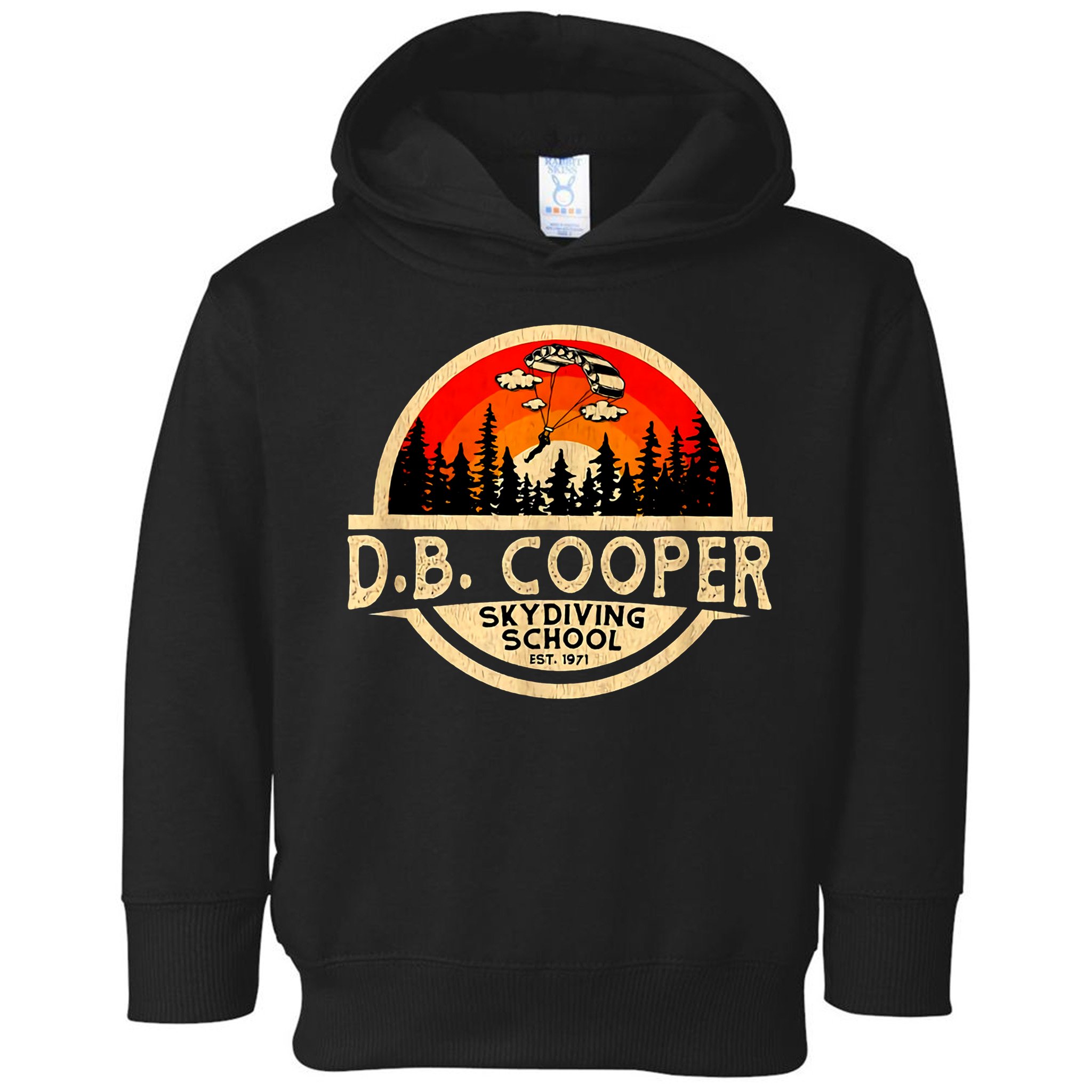 D. B. Cooper Robber Thief Parachute Skydiving School Est 1971 Retro Vintage Toddler Hoodie