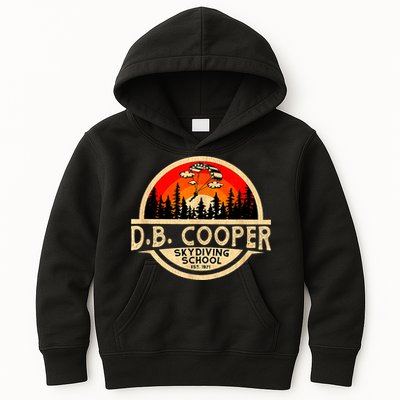 D. B. Cooper Robber Thief Parachute Skydiving School Est 1971 Retro Vintage Kids Hoodie