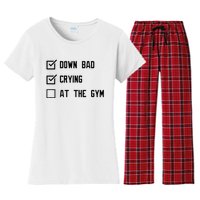 Down Bad Crying At The Gym Women's Flannel Pajama Set