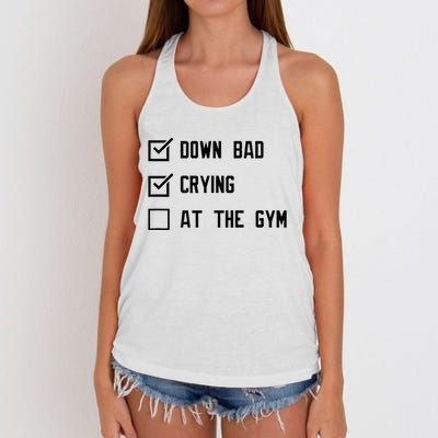 Down Bad Crying At The Gym Women's Knotted Racerback Tank