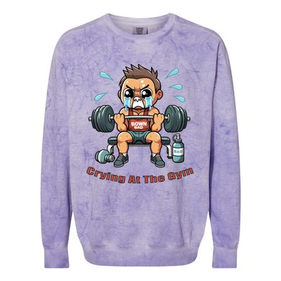 Down Bad Crying At The Gym Great Gift Colorblast Crewneck Sweatshirt