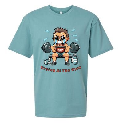 Down Bad Crying At The Gym Great Gift Sueded Cloud Jersey T-Shirt