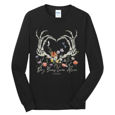 Dry Bones Come Alive Funny Skeleton Hands Tall Long Sleeve T-Shirt