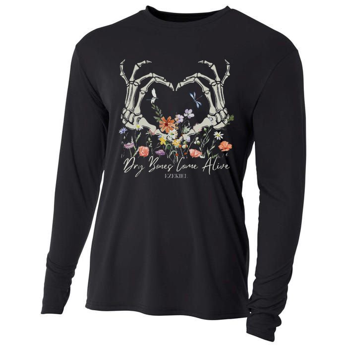 Dry Bones Come Alive Funny Skeleton Hands Cooling Performance Long Sleeve Crew