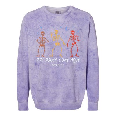 Dry Bones Come Alive Funny Skeleton Dancing Colorblast Crewneck Sweatshirt