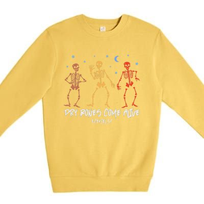 Dry Bones Come Alive Funny Skeleton Dancing Premium Crewneck Sweatshirt