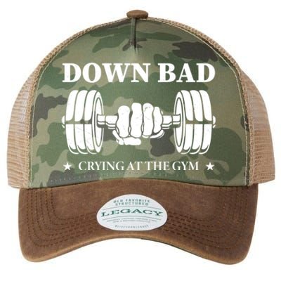 Down Bad Crying At The Gym Gift Crying At The Gym Cute Gift Legacy Tie Dye Trucker Hat