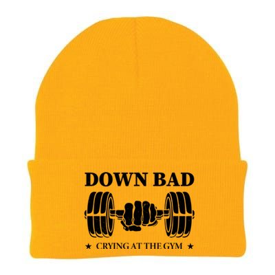 Down Bad Crying At The Gym Gift Crying At The Gym Cute Gift Knit Cap Winter Beanie