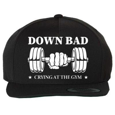 Down Bad Crying At The Gym Gift Crying At The Gym Cute Gift Wool Snapback Cap