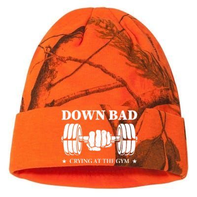 Down Bad Crying At The Gym Gift Crying At The Gym Cute Gift Kati Licensed 12" Camo Beanie