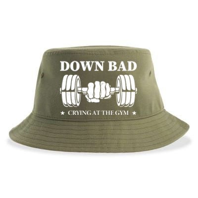 Down Bad Crying At The Gym Gift Crying At The Gym Cute Gift Sustainable Bucket Hat