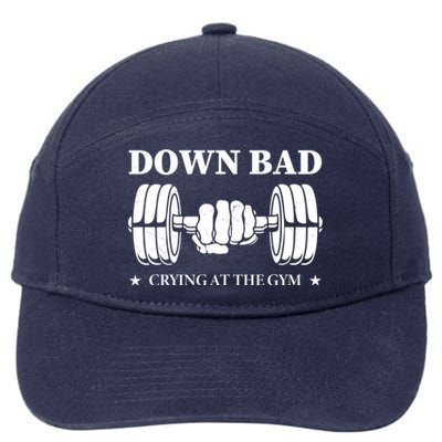 Down Bad Crying At The Gym Gift Crying At The Gym Cute Gift 7-Panel Snapback Hat