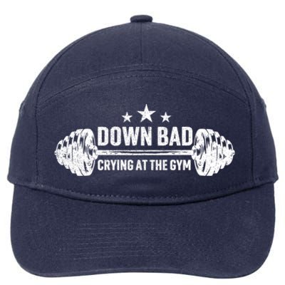 Down Bad Crying At The Gym Vintage Meaningful Gift 7-Panel Snapback Hat