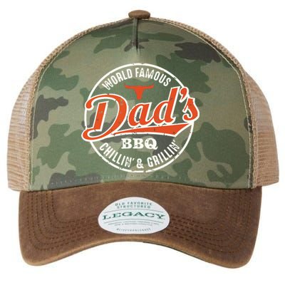 Dad's BBQ Chilling And Grilling Vintage Legacy Tie Dye Trucker Hat