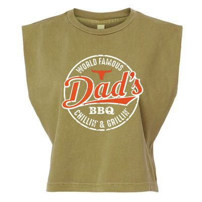 Dad's BBQ Chilling And Grilling Vintage Garment-Dyed Women's Muscle Tee