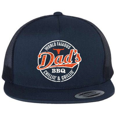 Dad's BBQ Chilling And Grilling Vintage Flat Bill Trucker Hat