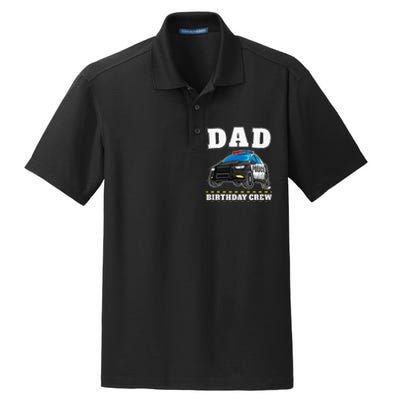 Dad Birthday Crew Police Car Policeman Officer Daddy Papa Dry Zone Grid Polo