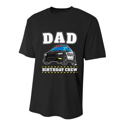 Dad Birthday Crew Police Car Policeman Officer Daddy Papa Youth Performance Sprint T-Shirt
