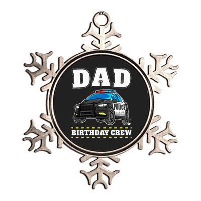 Dad Birthday Crew Police Car Policeman Officer Daddy Papa Metallic Star Ornament