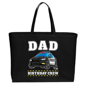 Dad Birthday Crew Police Car Policeman Officer Daddy Papa Cotton Canvas Jumbo Tote