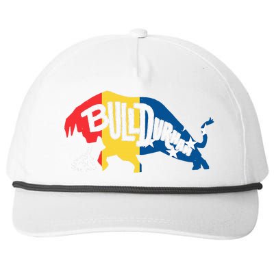 Durham Bull City North Carolina A Bull With Durham Flag Snapback Five-Panel Rope Hat