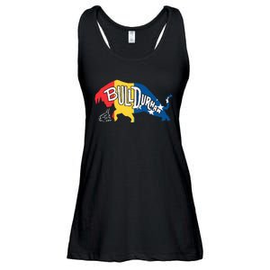 Durham Bull City North Carolina A Bull With Durham Flag Ladies Essential Flowy Tank