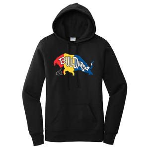 Durham Bull City North Carolina A Bull With Durham Flag Women's Pullover Hoodie