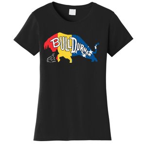 Durham Bull City North Carolina A Bull With Durham Flag Women's T-Shirt