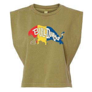 Durham Bull City North Carolina A Bull With Durham Flag Garment-Dyed Women's Muscle Tee