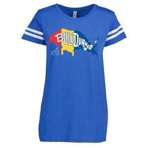 Durham Bull City North Carolina A Bull With Durham Flag Enza Ladies Jersey Football T-Shirt