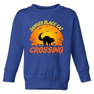 Danger Black Cat Crossing Halloween Costume Cute Gift Toddler Sweatshirt