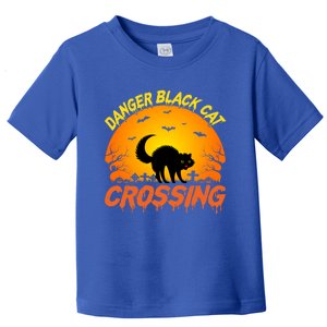 Danger Black Cat Crossing Halloween Costume Cute Gift Toddler T-Shirt