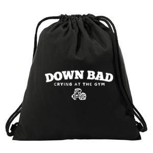 Down Bad Crying At The Gym Drawstring Bag