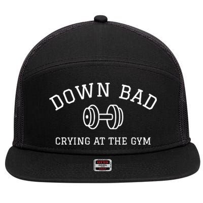 Down Bad Crying At The Gym Ttpd 7 Panel Mesh Trucker Snapback Hat