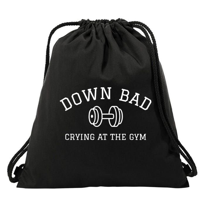 Down Bad Crying At The Gym Ttpd Drawstring Bag