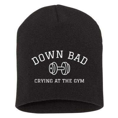 Down Bad Crying At The Gym Ttpd Short Acrylic Beanie