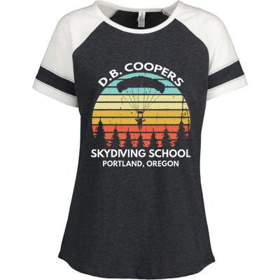 D. B. Coopers Skydiving School Portland Oregon Enza Ladies Jersey Colorblock Tee