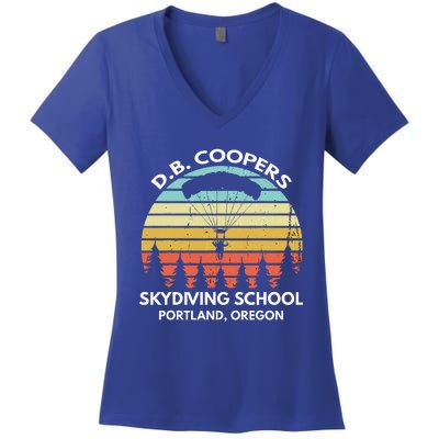 D. B. Coopers Skydiving School Portland Oregon Women's V-Neck T-Shirt