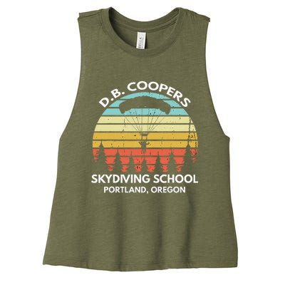 D. B. Coopers Skydiving School Portland Oregon Women's Racerback Cropped Tank