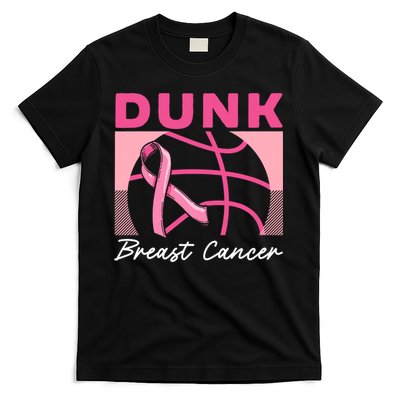 Dunk Breast Cancer Basketball Player Breast Cancer Awareness T-Shirt