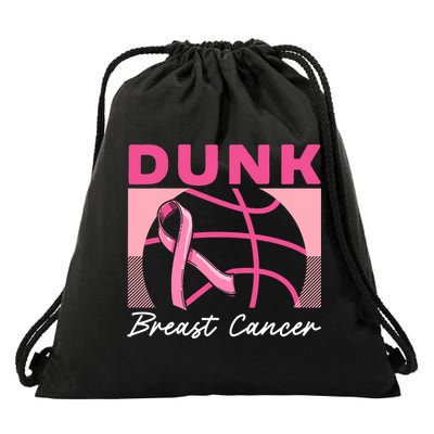 Dunk Breast Cancer Basketball Player Breast Cancer Awareness Drawstring Bag