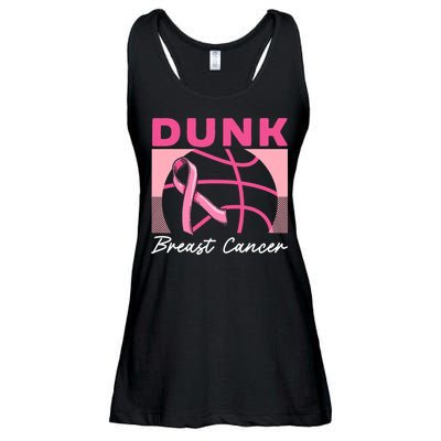 Dunk Breast Cancer Basketball Player Breast Cancer Awareness Ladies Essential Flowy Tank