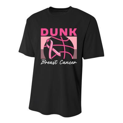 Dunk Breast Cancer Basketball Player Breast Cancer Awareness Youth Performance Sprint T-Shirt