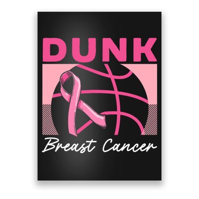 Dunk Breast Cancer Basketball Player Breast Cancer Awareness Poster