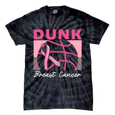 Dunk Breast Cancer Basketball Player Breast Cancer Awareness Tie-Dye T-Shirt