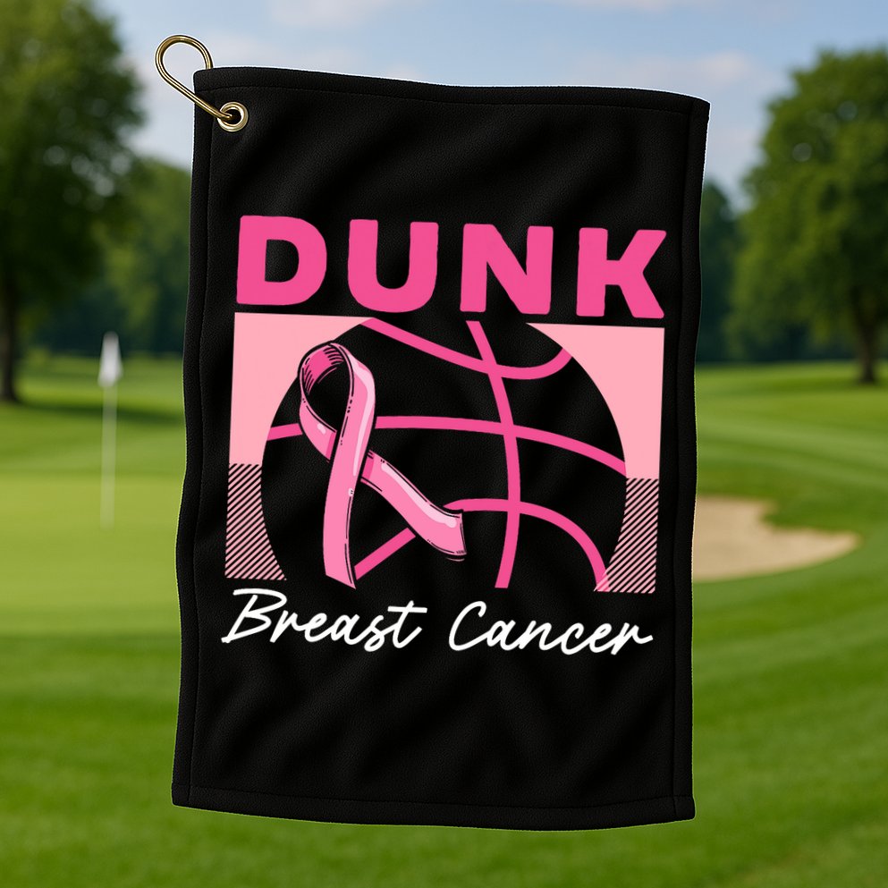 Dunk Breast Cancer Basketball Player Breast Cancer Awareness Golf Towel