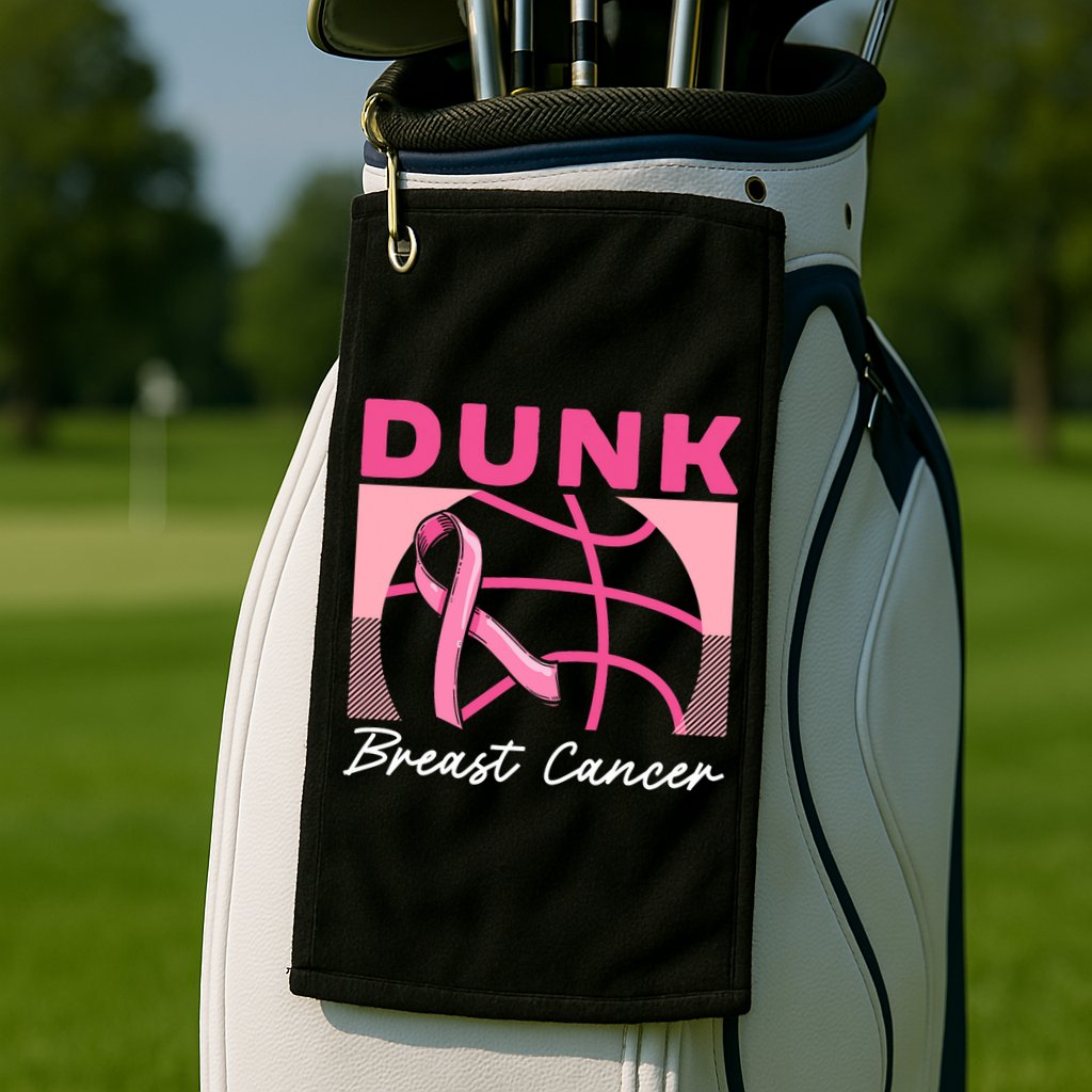 Dunk Breast Cancer Basketball Player Breast Cancer Awareness Golf Towel