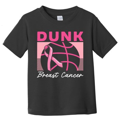 Dunk Breast Cancer Basketball Player Breast Cancer Awareness Toddler T-Shirt