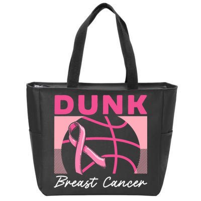 Dunk Breast Cancer Basketball Player Breast Cancer Awareness Zip Tote Bag