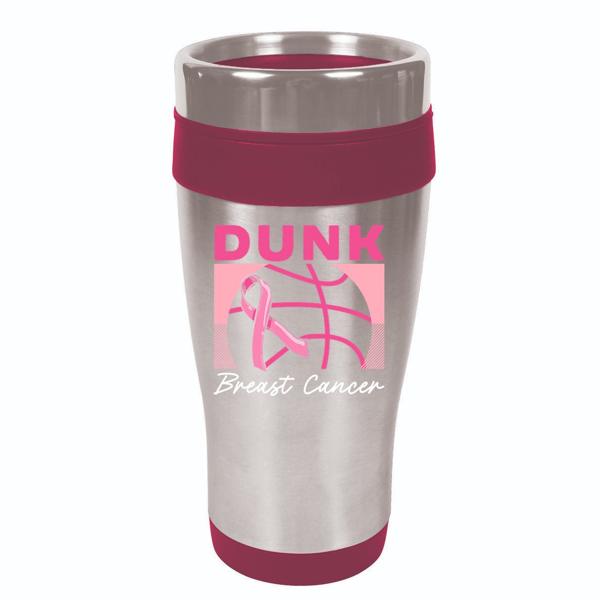 Dunk Breast Cancer Basketball Player Breast Cancer Awareness 16oz Travel Tumbler